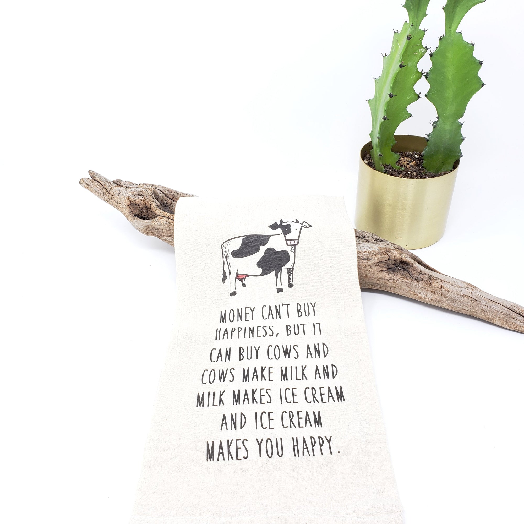 Tea Towel - Money Can't Buy You Happiness