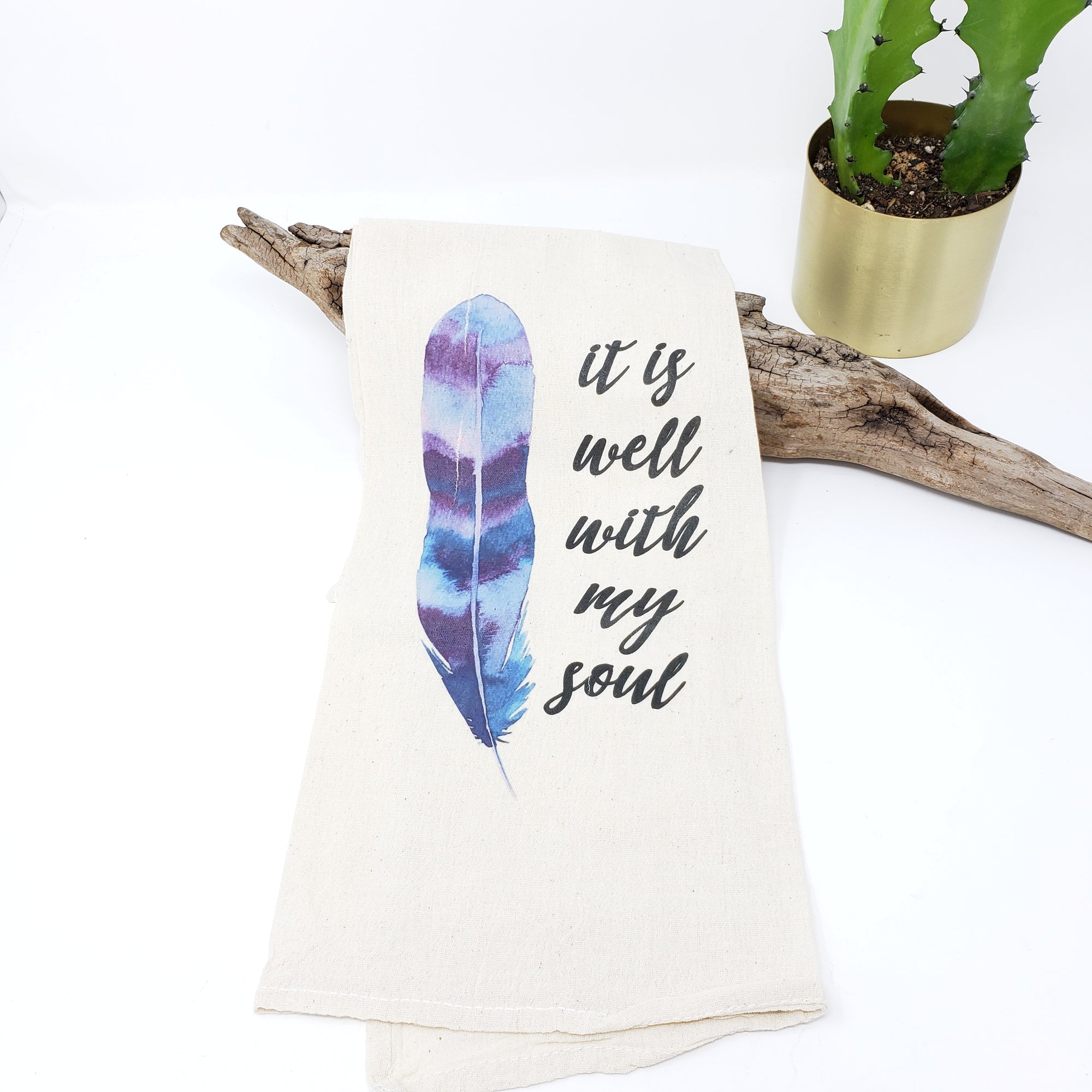 Tea Towel - It Is Well With My Soul Purple
