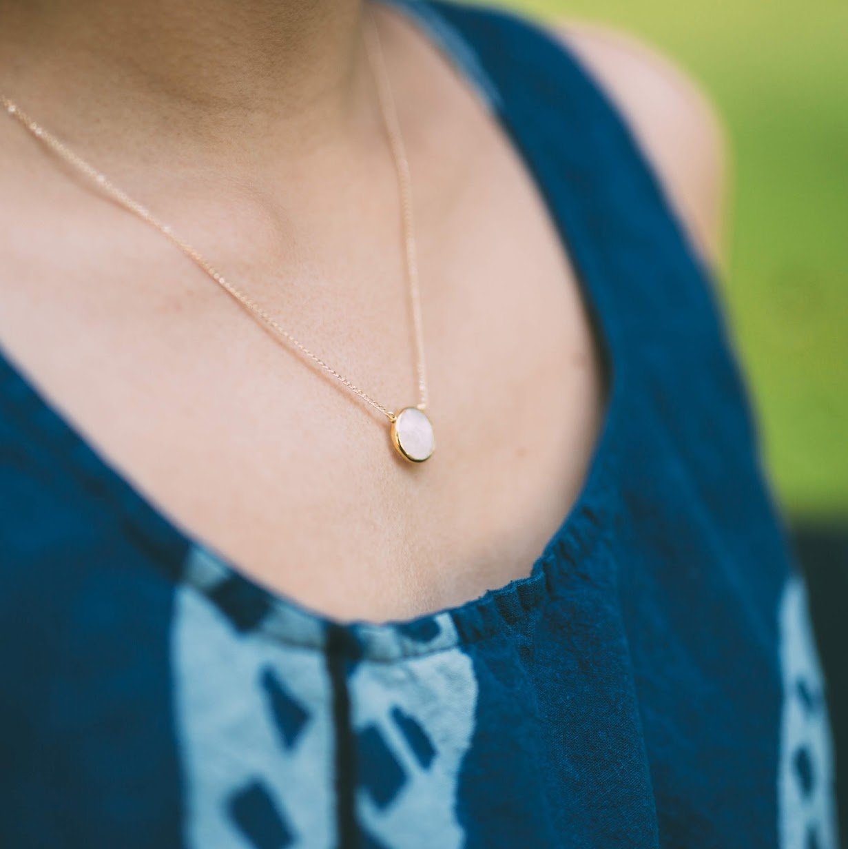 Moonstone Bezels Necklace