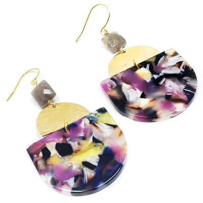 Cannes Acrylic Earrings - Gila (berry)