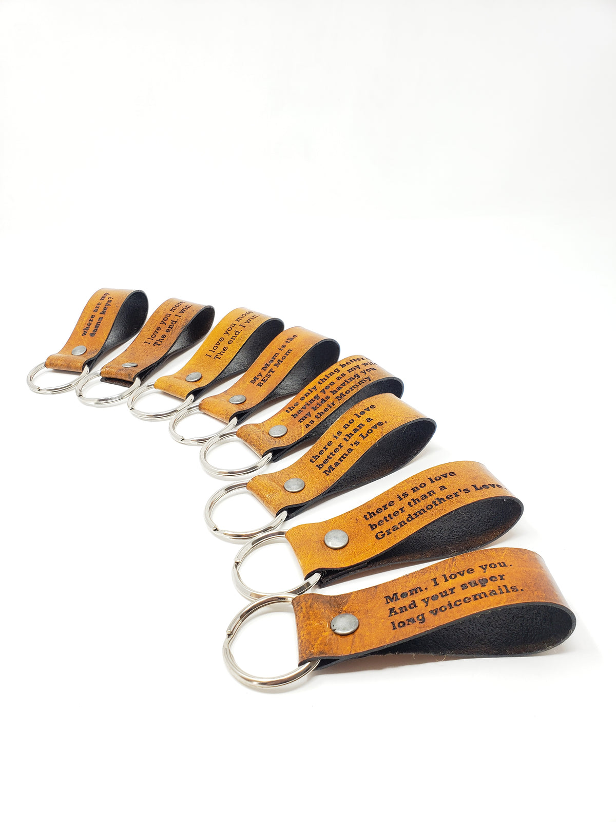 Engraved Leather Keychain - My Mom is the Best Mom