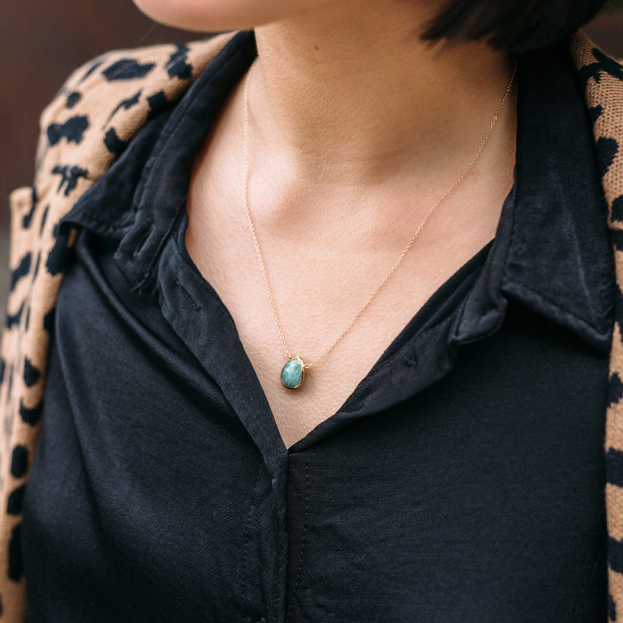 Gemstone Bezel Necklaces