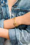 Cora with Topaz Bracelet - Large Gold