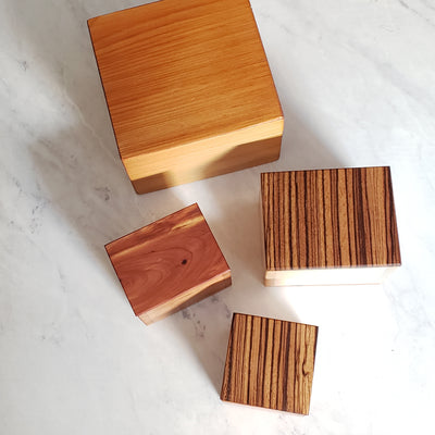 Tala Modern Wood Keepsake Box - Maple + Walnut