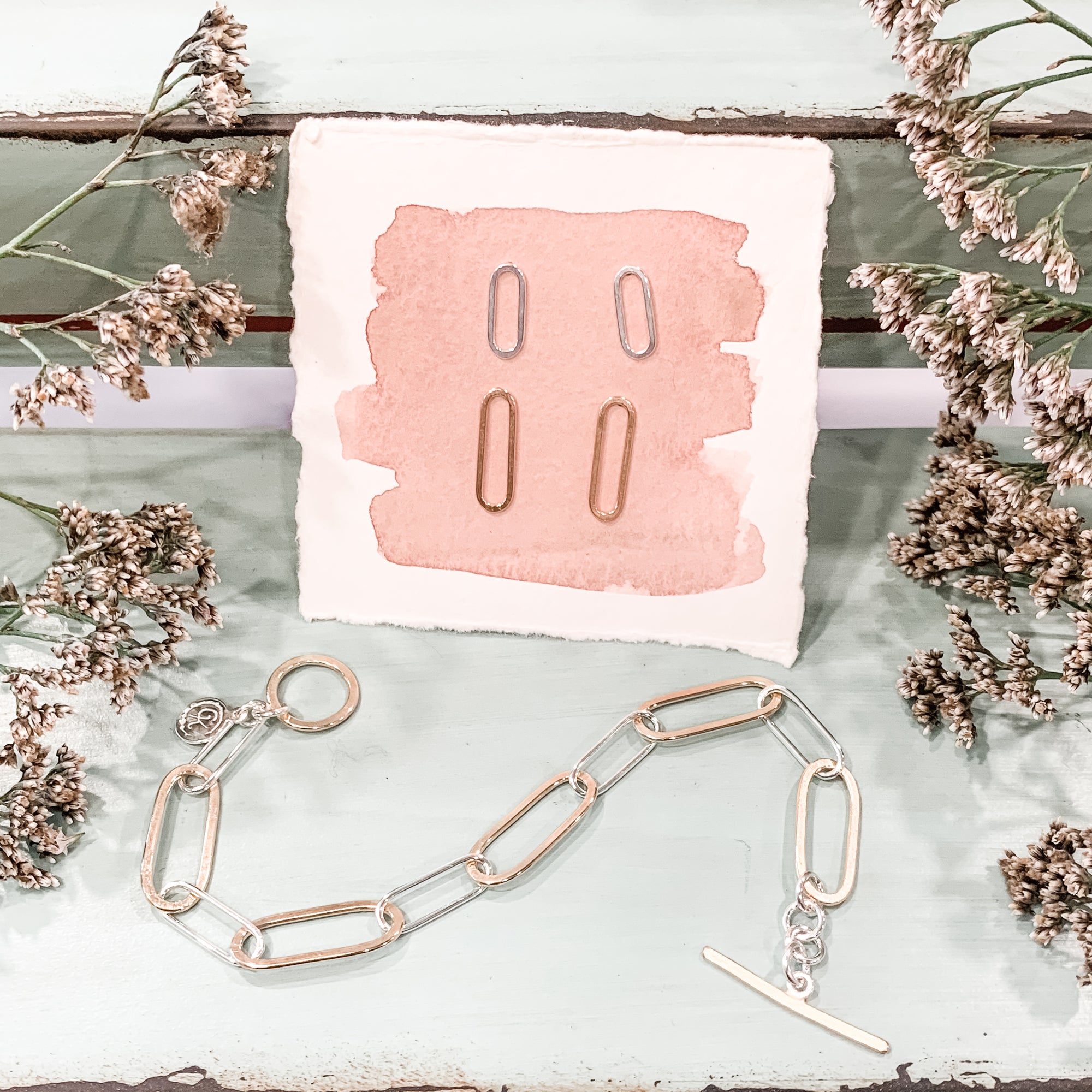 Paperclip Chain Bracelet - mixed metals