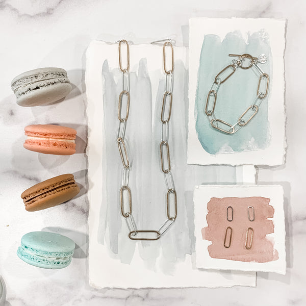 Paperclip Chain Bracelet - mixed metals
