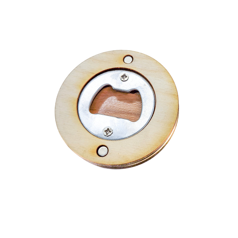 Round Magnetic Wood Engraved Bottle Opener - ATL UTD