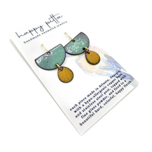 Orange Drop Enamel Earrings