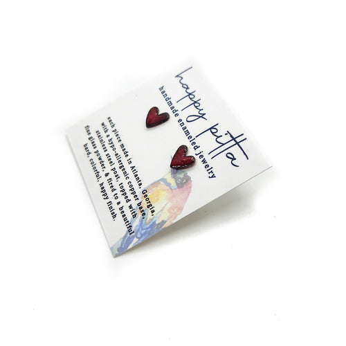Corazon Red Enamel Earrings