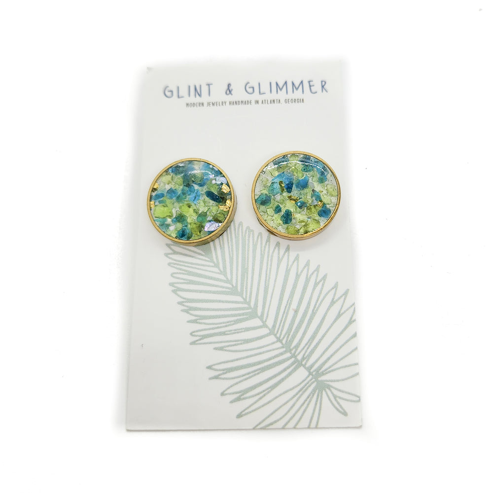 Kindra Resin + Gemstone Hoop Earrings
