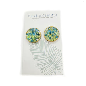 Kindra Resin + Gemstone Hoop Earrings
