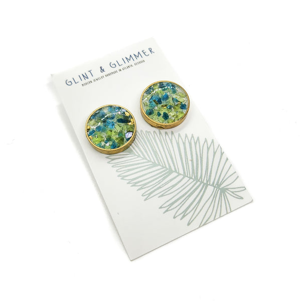 Kindra Resin + Gemstone Hoop Earrings