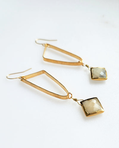 Cold Connections 101 - Gold Gemstone Earrings