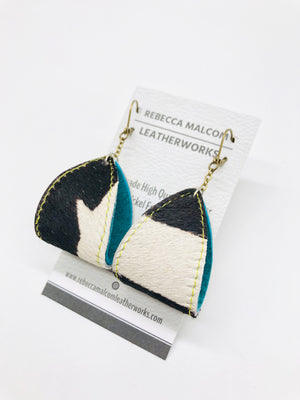 Moxie Two-Tone Leather Earrings
