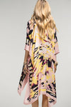 Pink & Gold Retro Floral Kimono