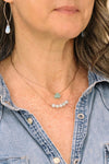 Friendship Necklace - Turquoise Crystal