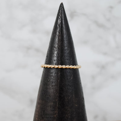 Individual Stacking Ring In Various Textures - gold-filled