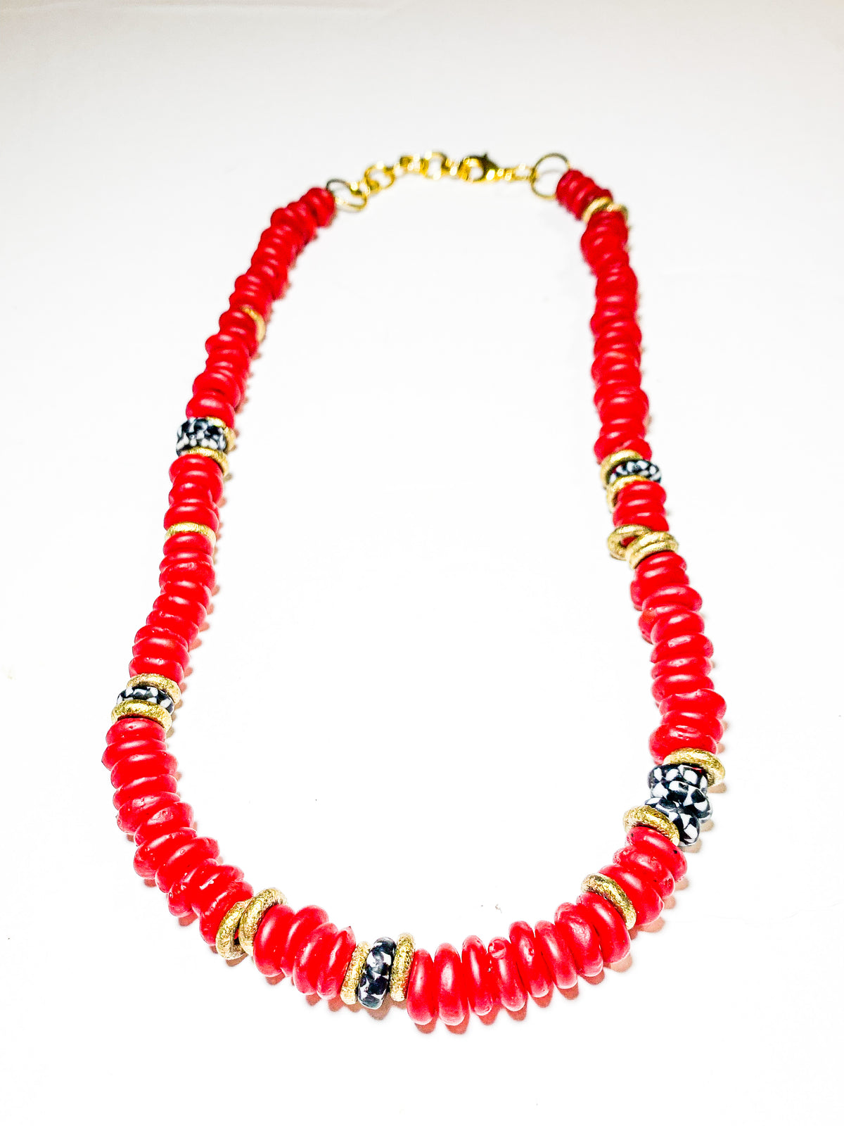 Single Red and Black Necklace