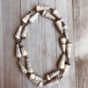 Gulu Handmade Single Strand Necklace with Chunky Paperbeads (White with Text)