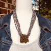 Unique Signature Handmade Beaded Multi Strand Necklace with Knot (Multi Color)
