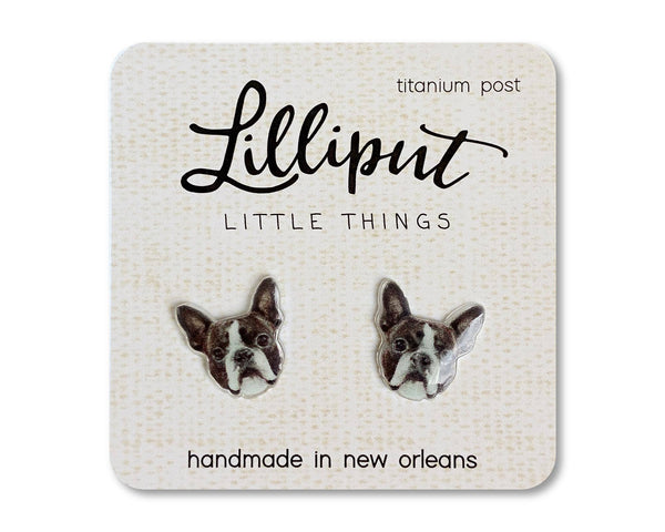 Boston Terrier Stud Earrings