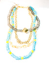 Statement, Layered Blue and Green Necklace