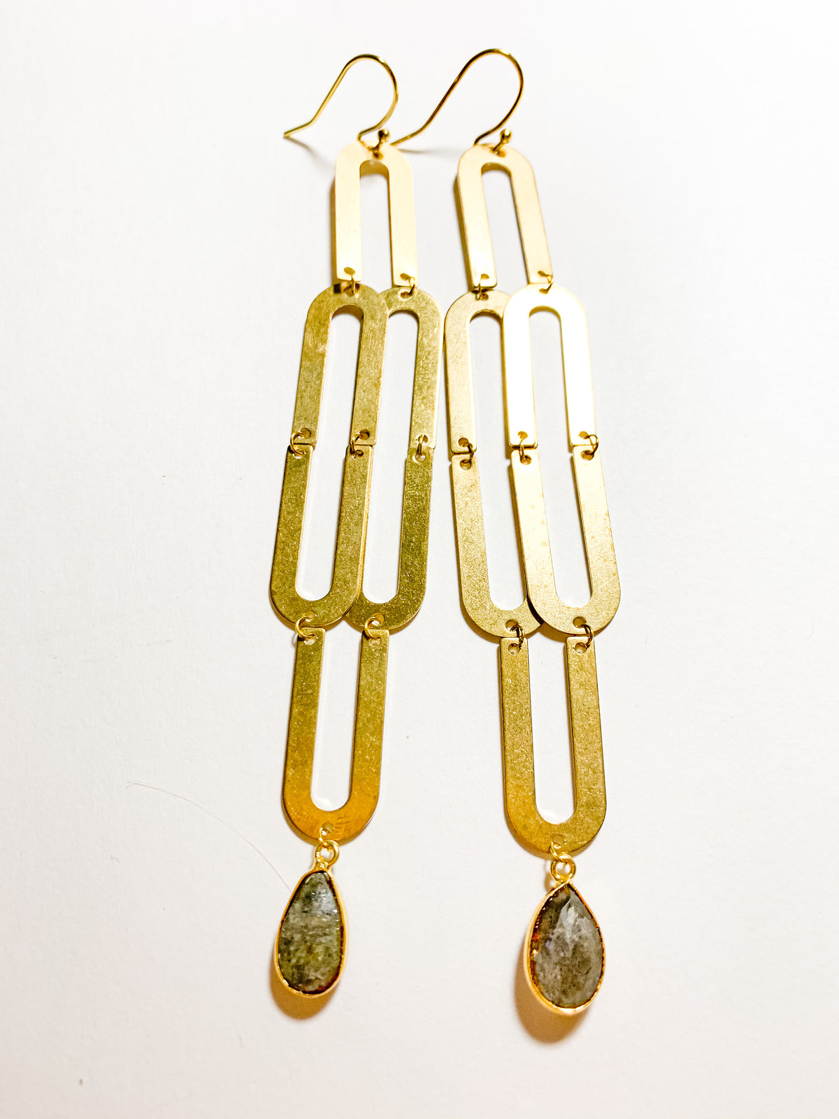 Statement Chandelier Earrings with gemstone