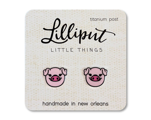 Pink Piggy Earrings