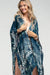 Tie-Dye with Geometric Motif Kimono: MIDNIGHT