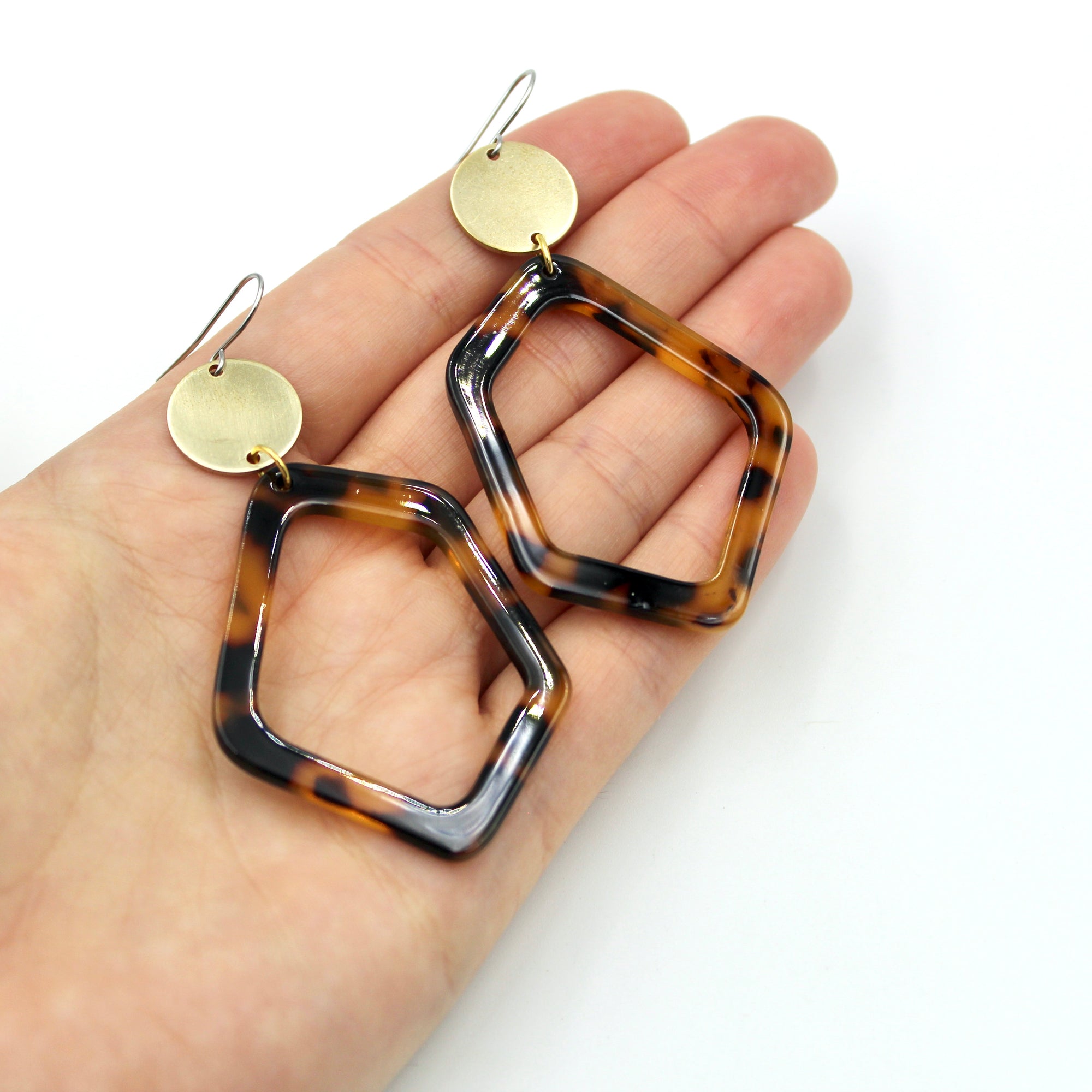 Open Acetate Geometric Earrings