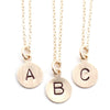 Initial Necklace - Gold Circle Stamped