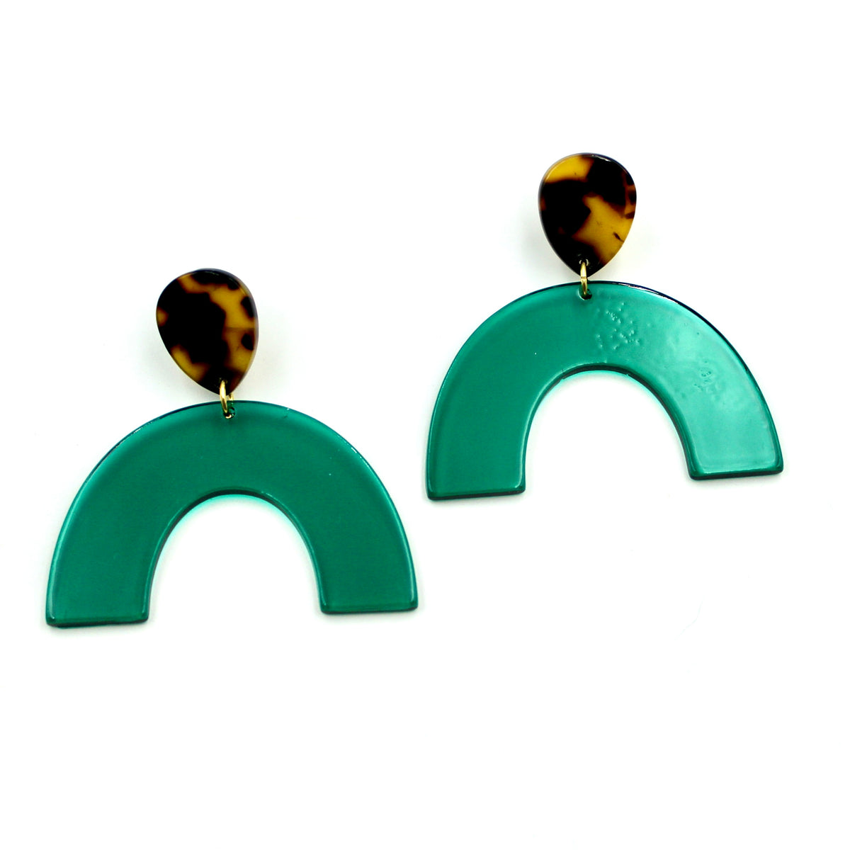 Green & Tortoise Earrings
