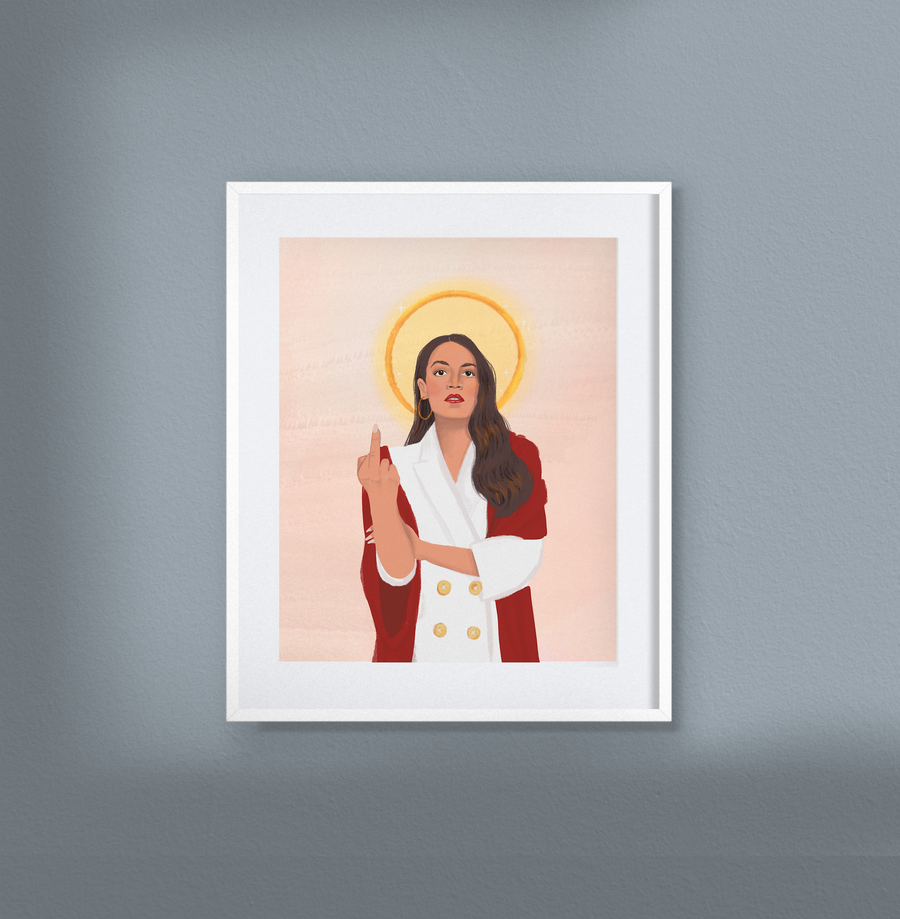 Print - Middle Fingers Up - AOC - Alexandria Ocacio-Cortez