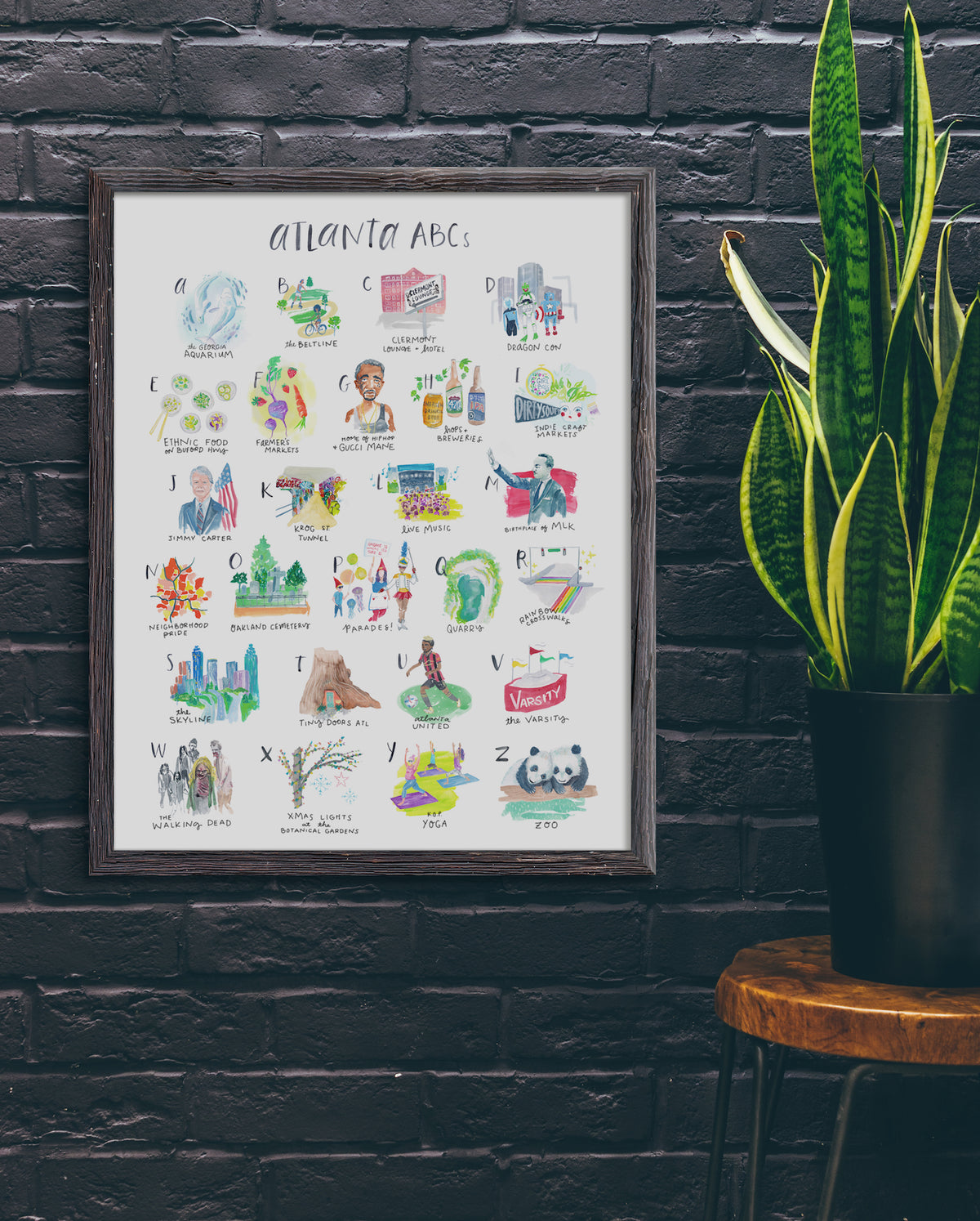 Atlanta ABCs Watercolor Print