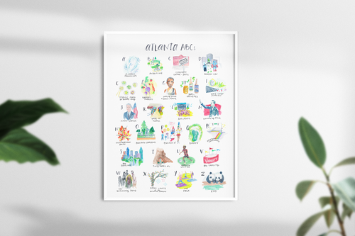 Atlanta ABCs Watercolor Print