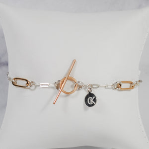 Paperclip Link Floating Bracelet - mixed metals