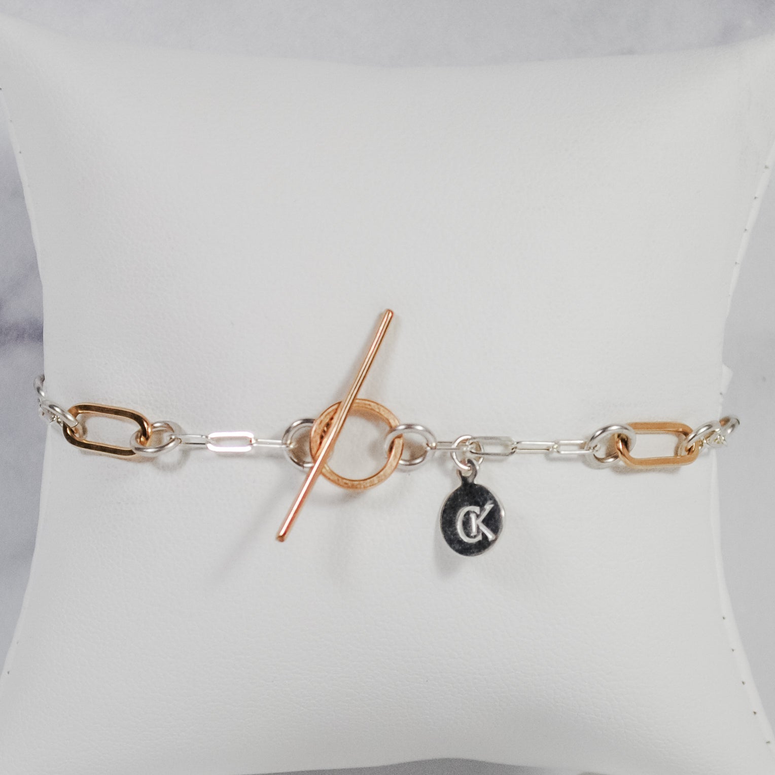 Paperclip Link Floating Bracelet - mixed metals