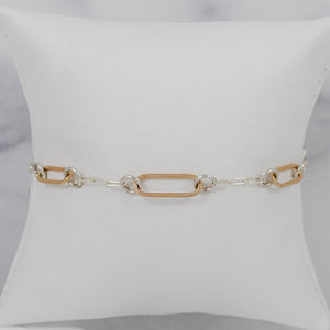 Paperclip Link Floating Bracelet - mixed metals