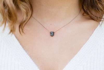 Determined to Rise Necklace - Black Sunstone