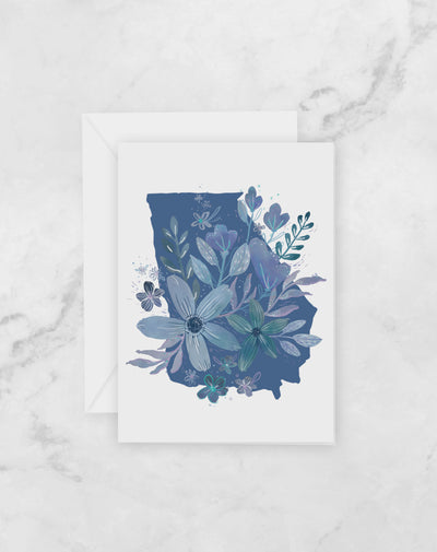 Greeting Card - Georgia Turned Blue - Peach or Plum