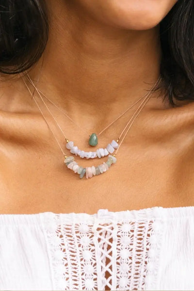 Confidence Seed Necklace - Blue Lace Agate