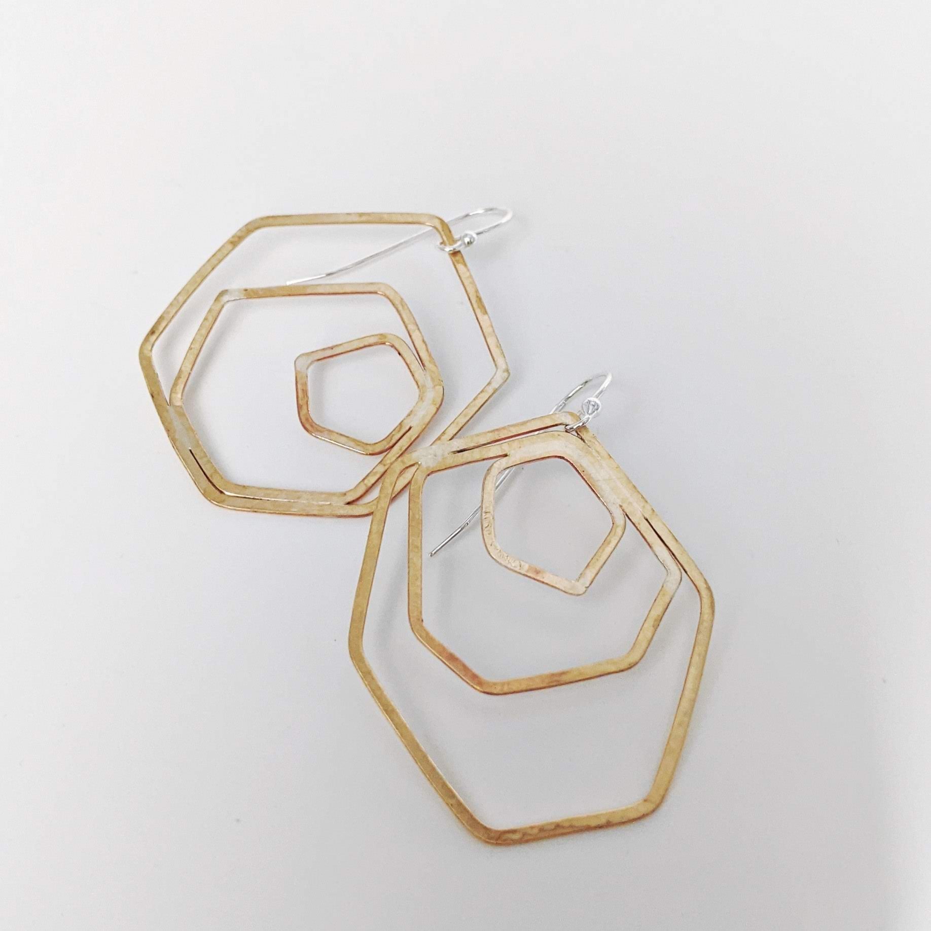 Geometric Rose Earrings