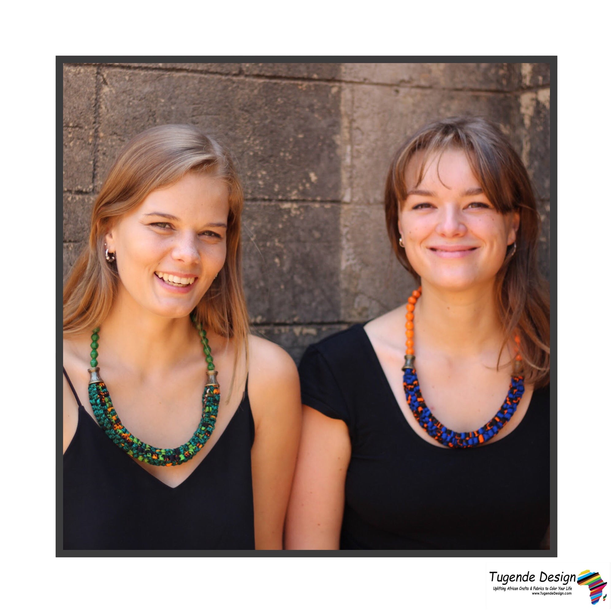 Mara Handmade Braided Necklace in Beads and Ankara Fabric (Available in 8 Colors)