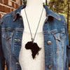 Map of Africa Handmade Pendant Necklace in Recycled Cow Horn