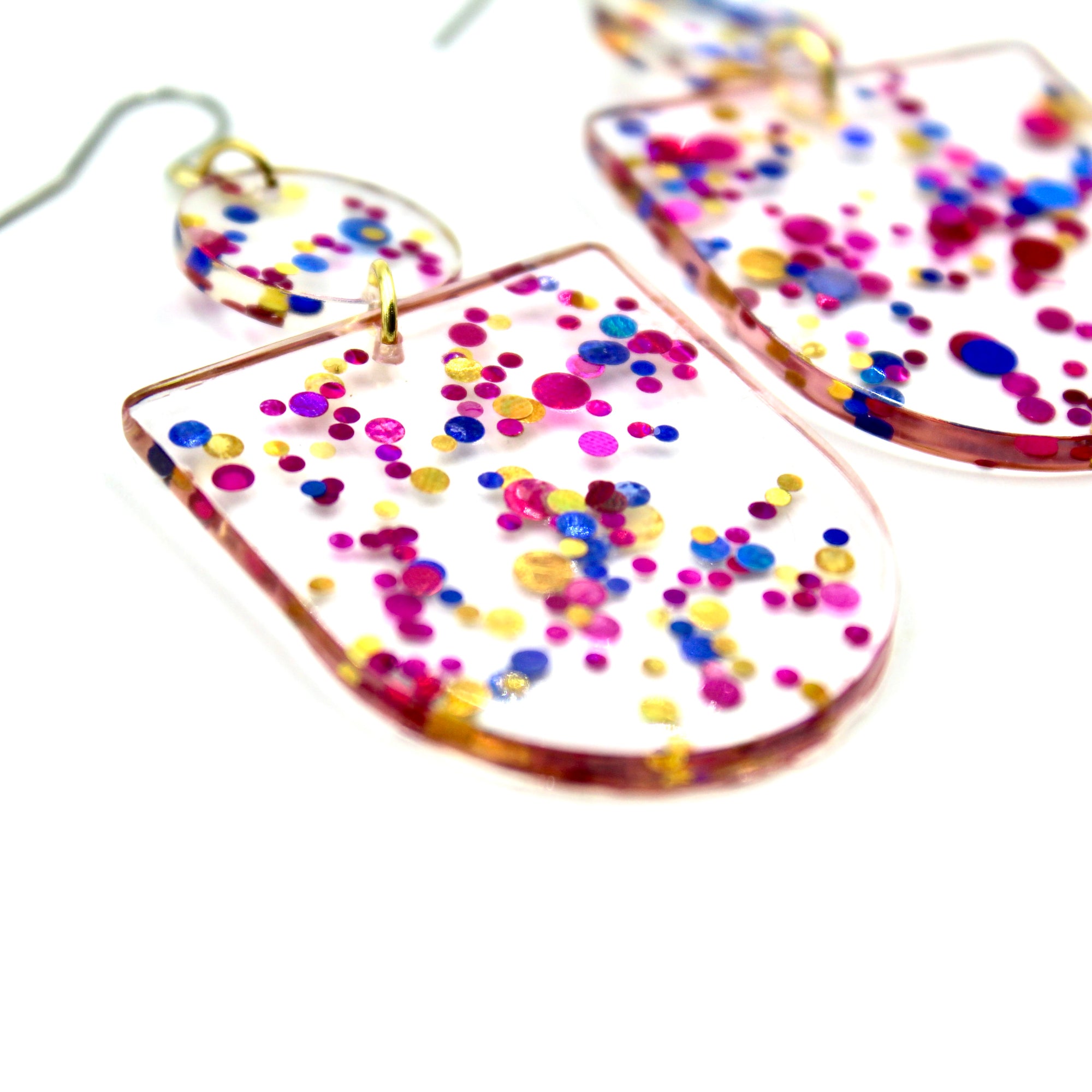 Confetti Drop Earrings - Pink