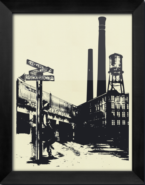 Cabbagetown The Stacks 20x25 Screen-Printed Wall Art