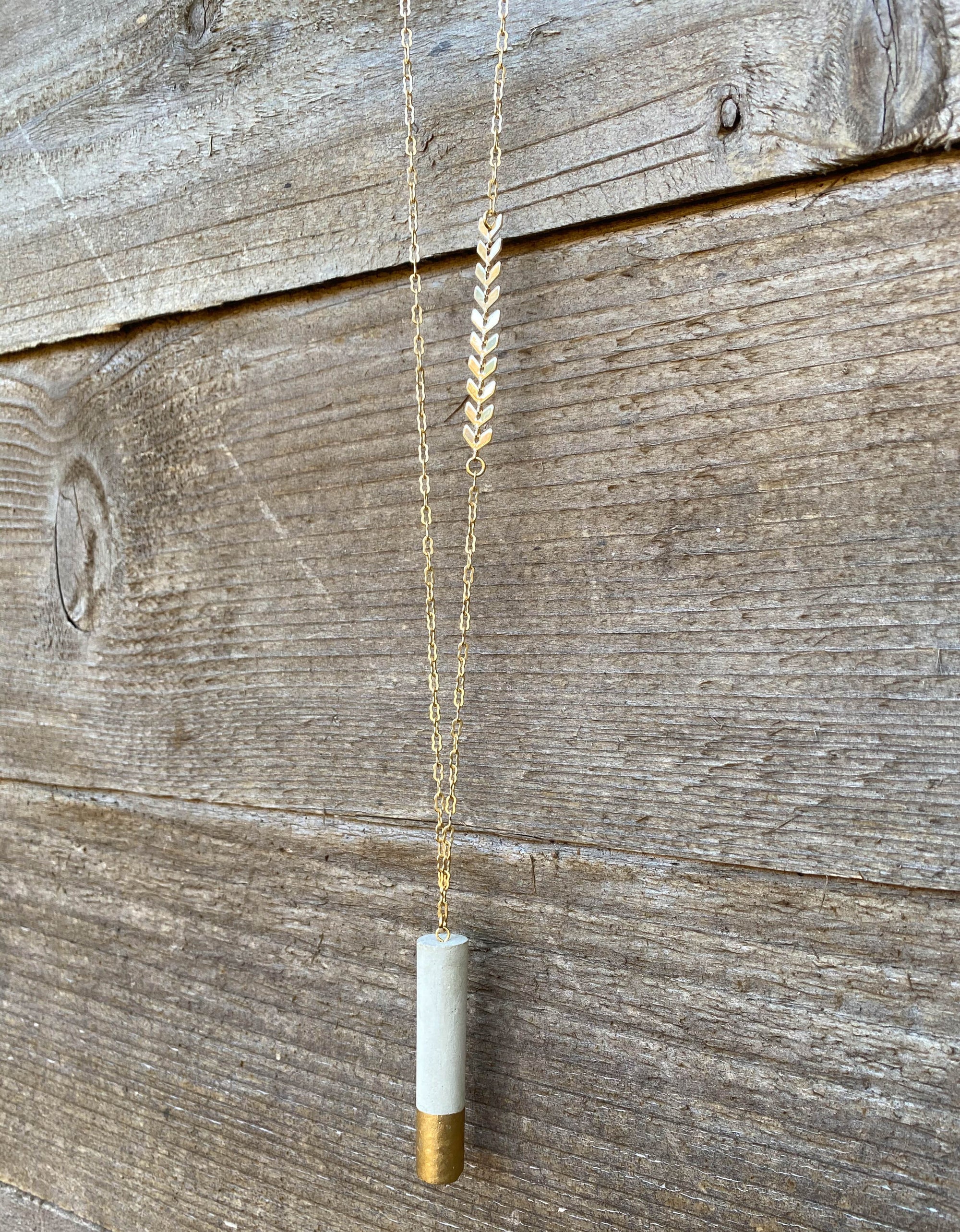 Concrete Cylinder Necklace