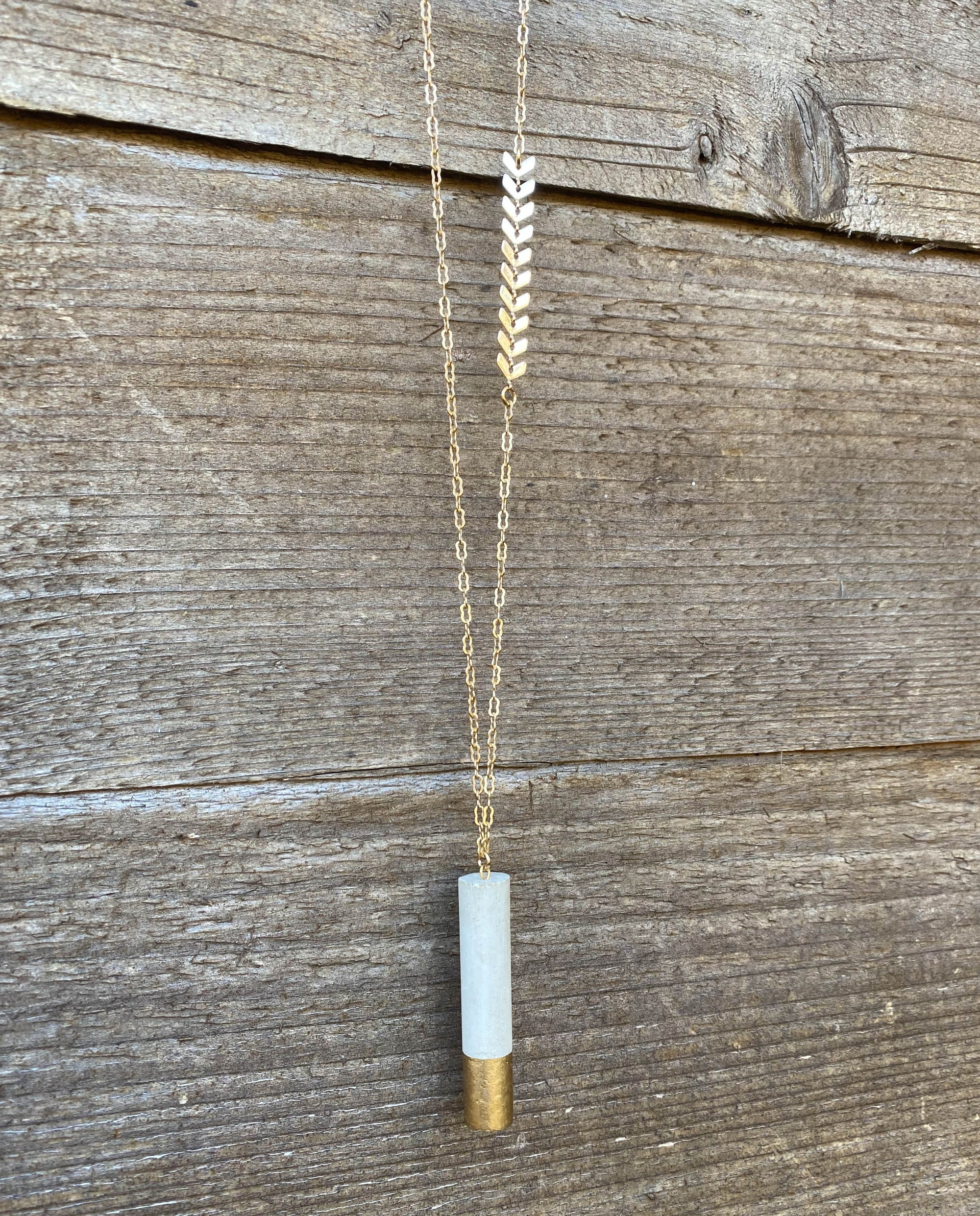 Concrete Cylinder Necklace