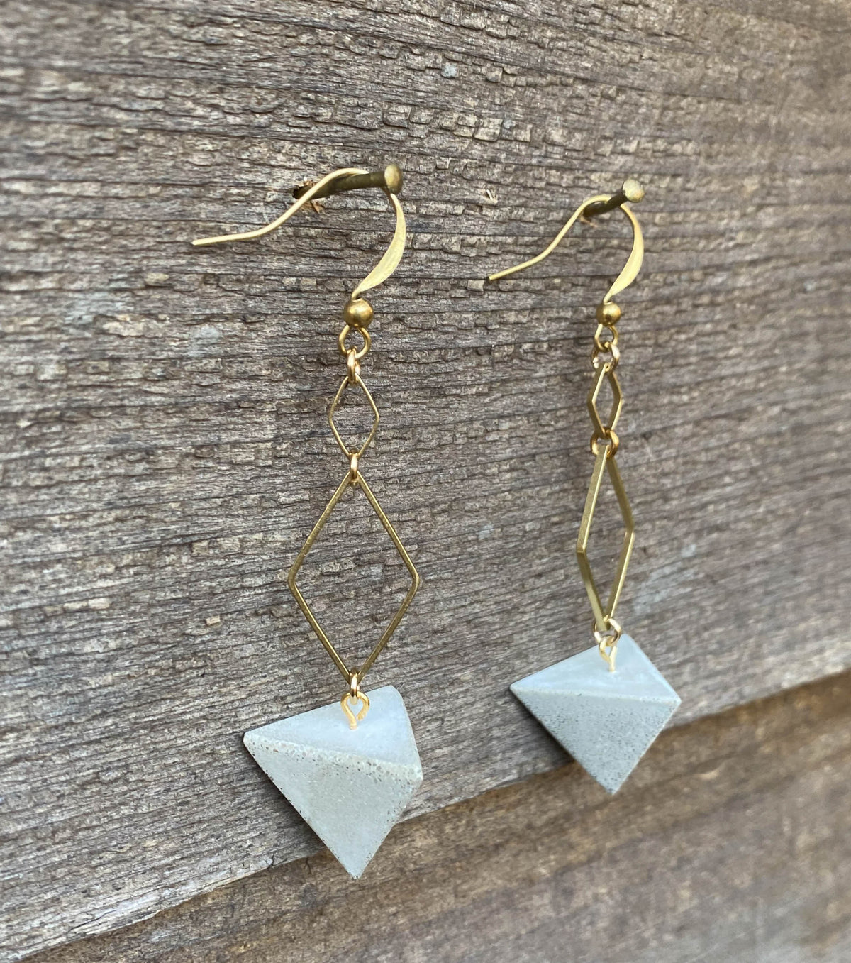 Concrete Tetrahedron Earrings