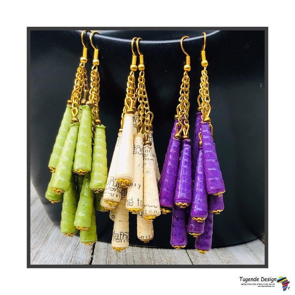 Dangling 6 Cone Bead Earrings (3 colors)